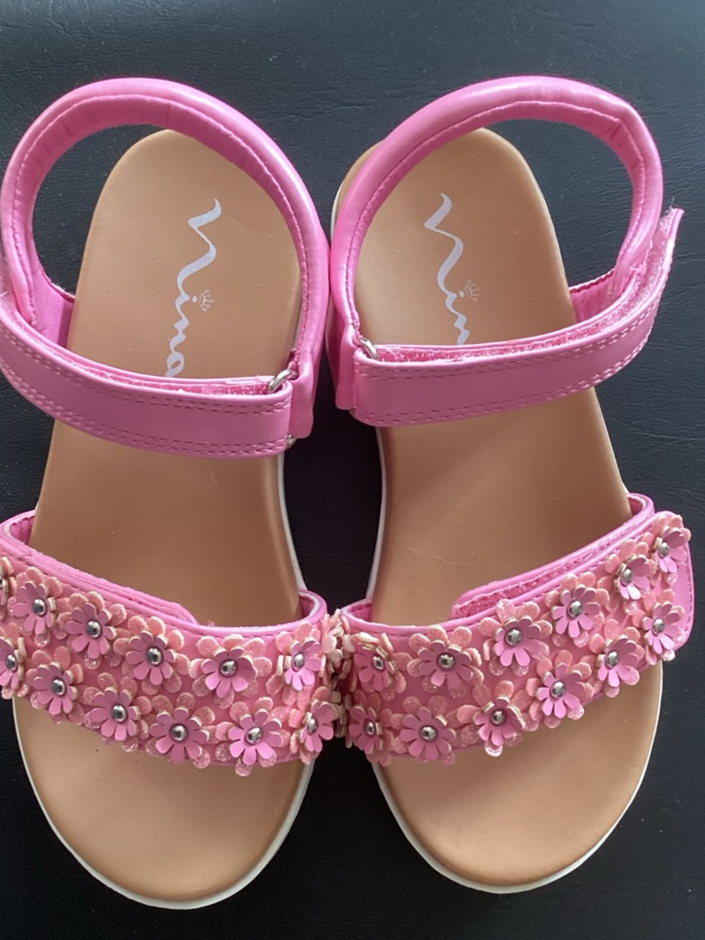 Nina Pink Floral Strap Sandals for Kids
